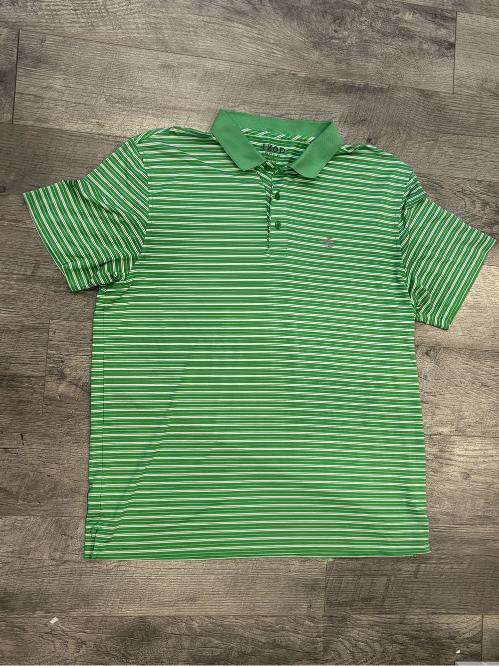 IZOD Golf Men's Striped Stretch Polo Shirt Short Sleeve Collared Button L